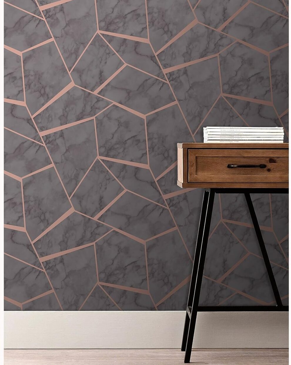 Fine Decor Fine Decor Heavyweight Wallpaper Fractal Marble Charcoal